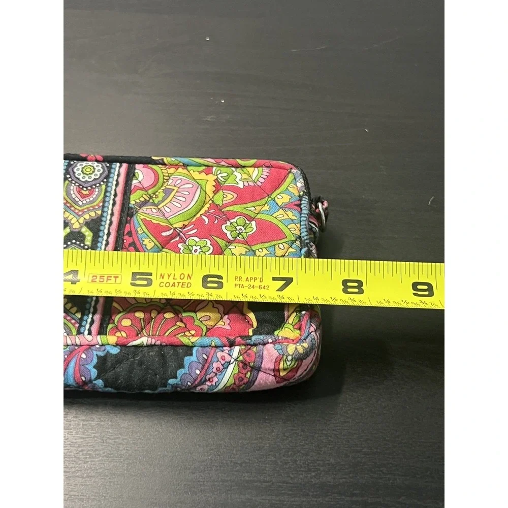 Vera Bradley Quilted Wristlet Wallet Clutch Colorful‎ Floral Paisley Zip Pouch